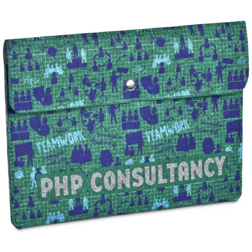 Hoppla Revo RPET Felt Document Holder Branded Front